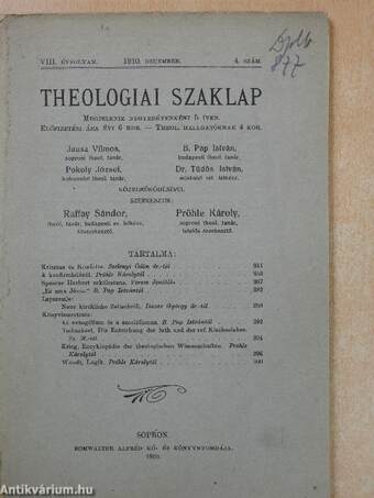 Theologiai szaklap 1910. december
