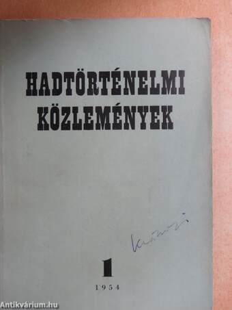 Hadtörténelmi Közlemények 1954/1