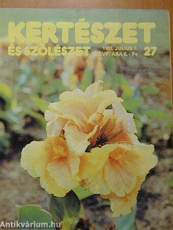Kertészet és Szőlészet 1983. (fél évfolyam)