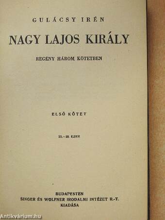 Nagy Lajos király I-III.