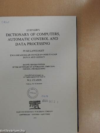 Elsevier's Dictionary of Computers, Automatic Control and Data Processing