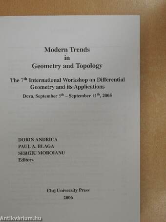 Modem Trends in Geometry and Topology