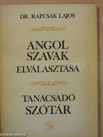 Angol szavak elválasztása