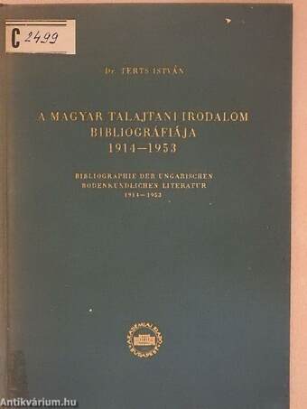 A magyar talajtani irodalom bibliográfiája 1914-1953