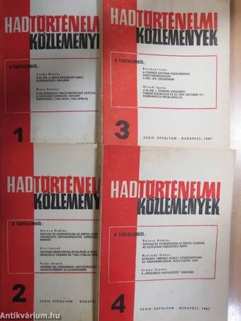 Hadtörténelmi Közlemények 1987/1-4.