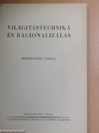 Világitástechnika és racionalizálás