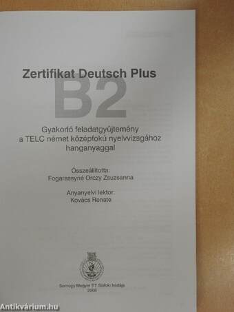 Zertifikat Deutsch Plus - B2