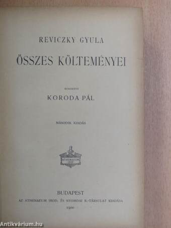 Reviczky Gyula összes költeményei