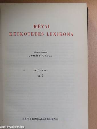 Révai kétkötetes lexikona 1-2.