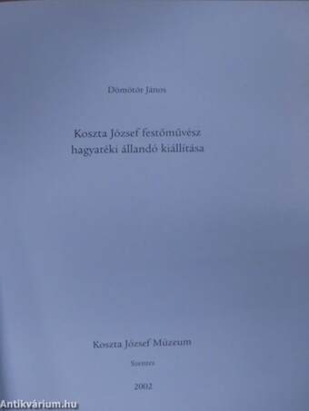 Koszta József festőművész hagyatéki állandó kiállítása