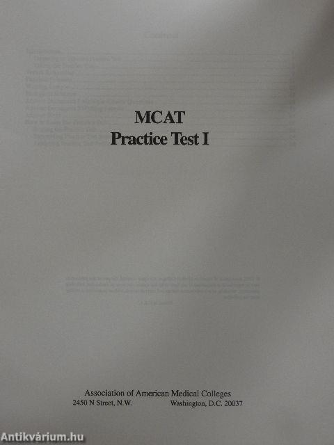 MCAT Practice Test I