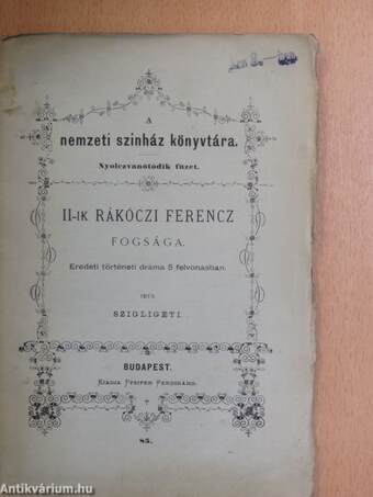 II-ik Rákóczi Ferencz fogsága