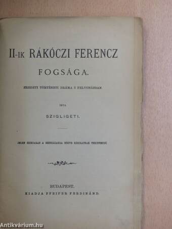 II-ik Rákóczi Ferencz fogsága