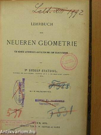 Lehrbuch der neueren geometrie