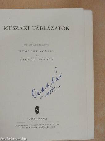 Műszaki táblázatok