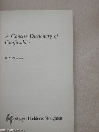 A Concise Dictionary of Confusables