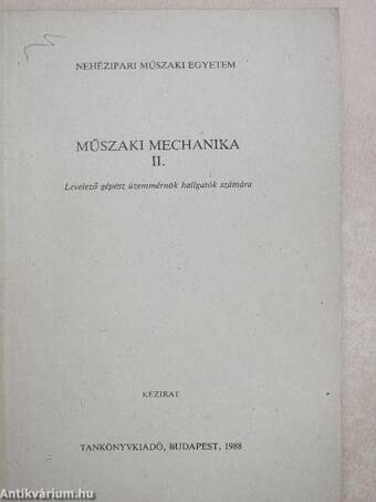 Műszaki mechanika II.