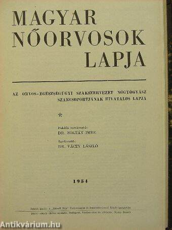 Magyar Nőorvosok Lapja 1954. január-december