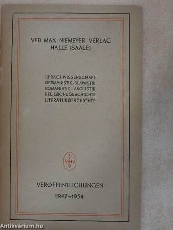 Verlagsverzeichnis Veröffentlichungen 1947-1954