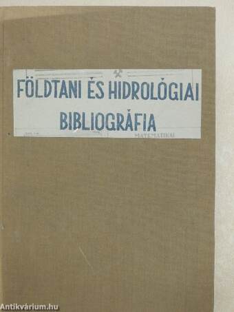 Földtani és hidrológiai bibliográfia