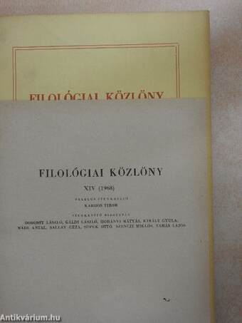 Filológiai Közlöny 1968. január-december