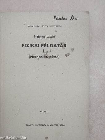 Fizikai példatár I.