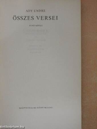 Ady Endre összes versei 1-2.