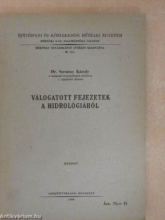 Válogatott fejezetek a hidrológiából