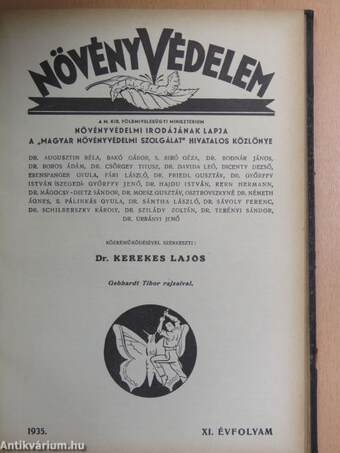 Kertészet 1935. január-december/Növényvédelem 1935. (nem teljes évfolyam)