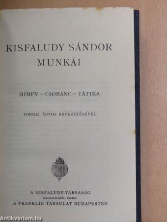 Kisfaludy Sándor munkái