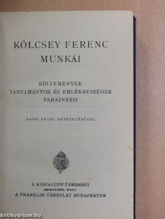 Kölcsey Ferenc munkái