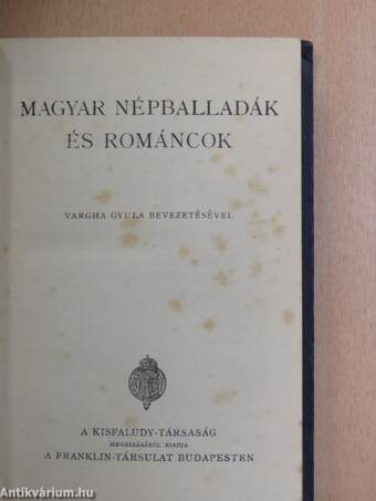 Magyar népballadák és románcok