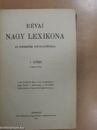 Révai nagy lexikona 5. (töredék)