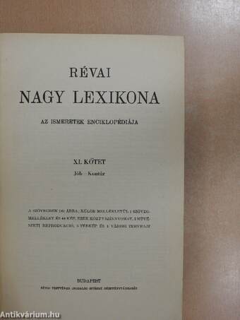 Révai nagy lexikona 11. (töredék)