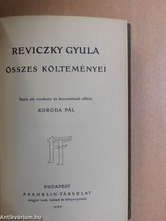 Reviczky Gyula összes költeményei