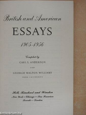 British and American Essays 1905-1956