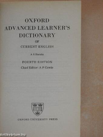 Oxford Advanced Learner's Dictionary of Current English