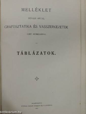 Grafosztatika és vasszerkezetek