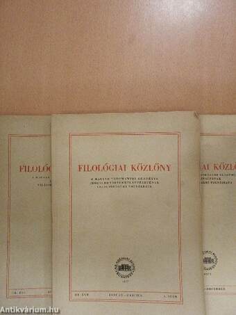 Filológiai Közlöny 1957/1-4.