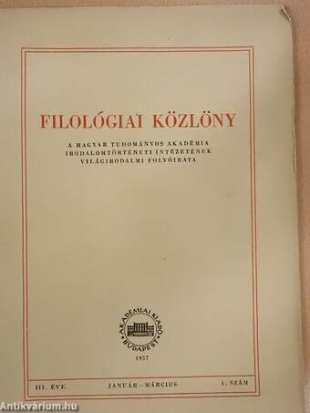 Filológiai Közlöny 1957/1-4.