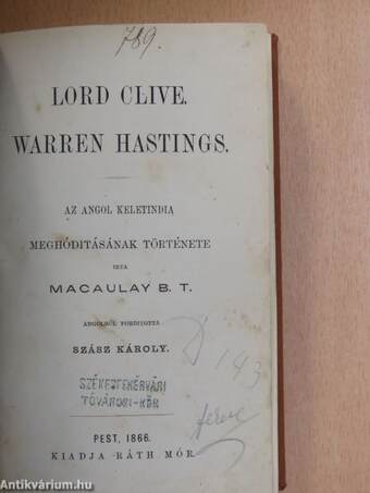 Lord Clive/Warren Hastings