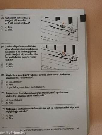 Tesztkönyv a járművezetői vizsgák valamennyi kategóriájára