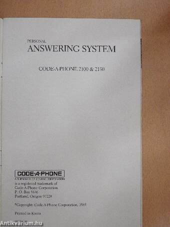 Personal Answering System