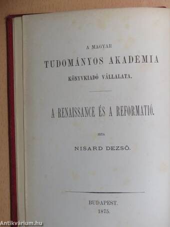 Tanulmányok a renaissance és a reformátió korából