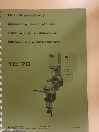 Betriebsanleitung/Operating instrucitons/Instruction d'utilisation/Manual de instrucciones TC 70
