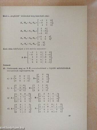 Lineáris algebra példatár