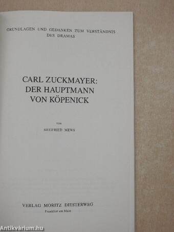 Carl Zuckmayer: Der Hauptmann von Köpenick