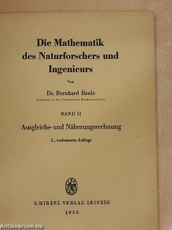 Die Mathematik des Naturforschers und Ingenieurs II.