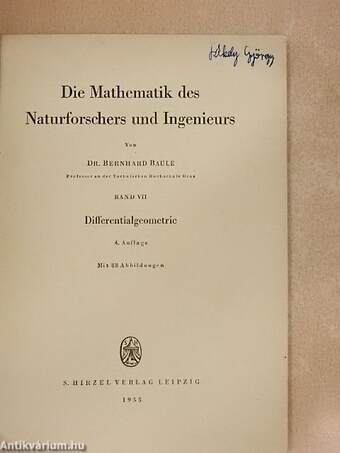 Die Mathematik des Naturforschers und Ingenieurs VII.