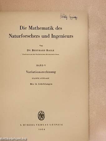 Die Mathematik des Naturforschers und Ingenieurs V.